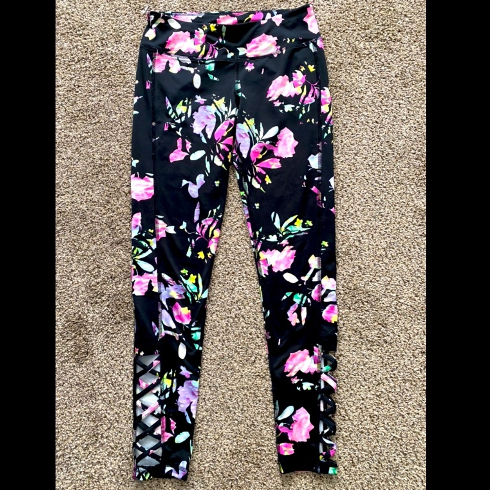 Neon floral leggings